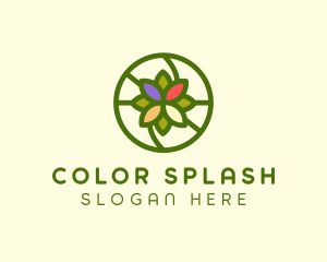 Colorful Circle Flower logo design