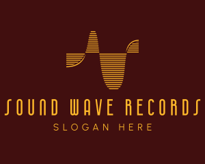 Record - Audio Record Soundwaves logo design