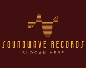 Record - Audio Record Soundwaves logo design