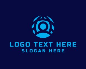 Human Globe Profile logo design