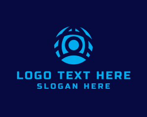 World - Human Globe Profile logo design