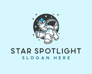 Astronaut Outer Space logo design