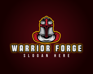 Crusader Knight Warrior logo design