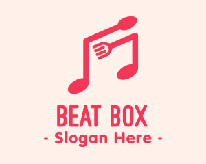 Rhythm - Pink Musical Spoon & Fork logo design