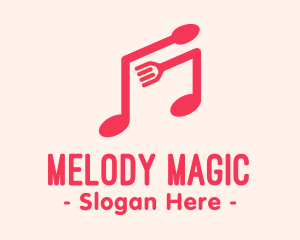 Song - Pink Musical Spoon & Fork logo design