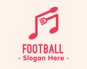 Streaming - Pink Musical Spoon & Fork logo design