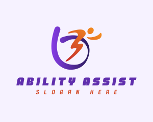 Handicap - Wheelchair Race Marathon logo design