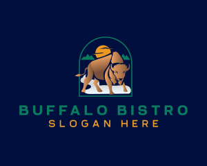 Wild Buffalo Bison logo design