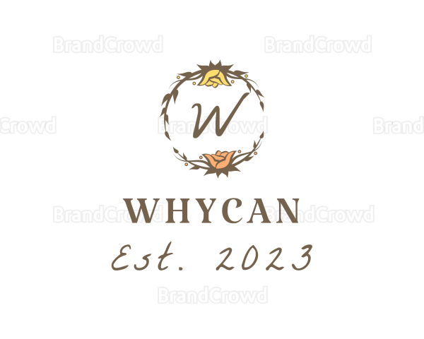 Wedding Flower Wreath Logo