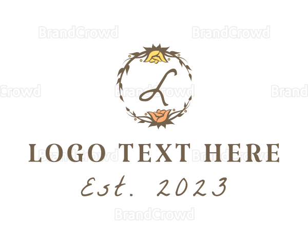 Wedding Flower Wreath Logo