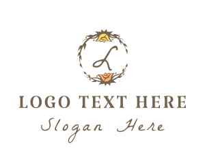 Wedding Flower Wreath  Logo