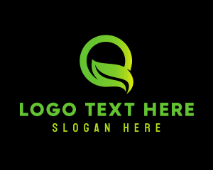 Vegan - Leaf Letter Q logo design