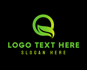 Green Circle - Leaf Letter Q logo design