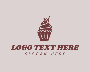 Monochrome - Sweet Cupcake Dessert logo design