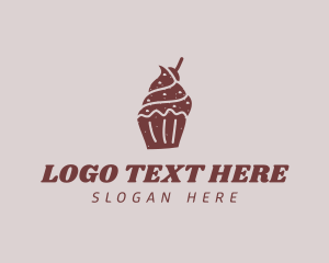 Street Food - Sweet Cupcake Dessert logo design