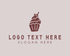 Sweet Cupcake Dessert  logo design