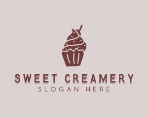 Sweet Cupcake Dessert  logo design