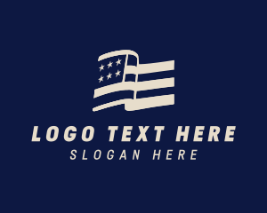 Flag USA Letter E logo design