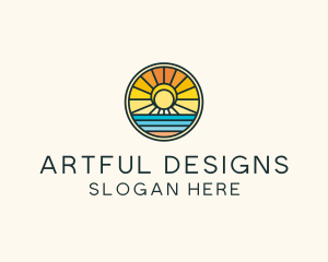 Sunset Beach Resort logo design