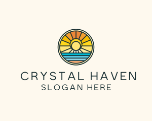 Sunset Beach Resort logo design