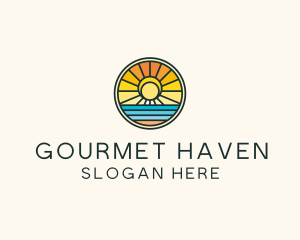 Sunset Beach Resort logo design