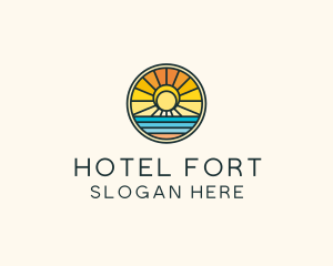 Sunset Beach Resort logo design