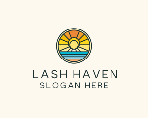 Sunset Beach Resort logo design