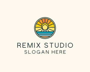 Sunset Beach Resort logo design