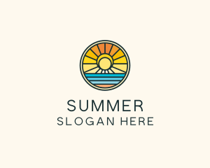 Sunset Beach Resort logo design