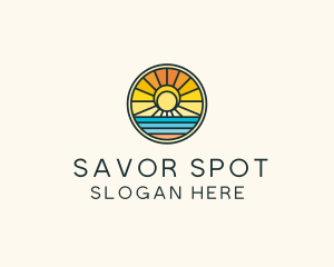 Sunset Beach Resort logo design