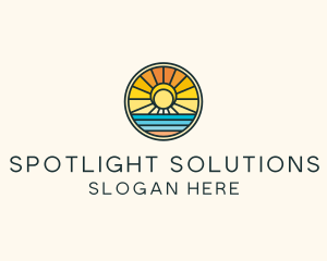 Sunset Beach Resort logo design