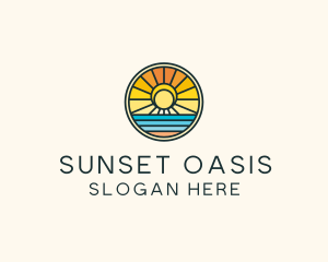 Sunset Beach Resort logo design