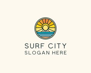 Sunset Beach Resort logo design