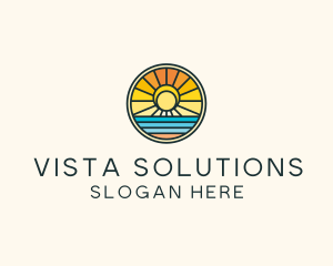 Sunset Beach Resort logo design