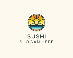 Sunset Beach Resort logo design