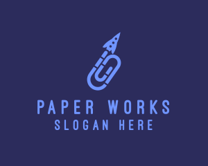 Paper - Paper Clip Rocket logo design