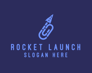 Rocket - Paper Clip Rocket logo design