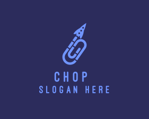 Space - Paper Clip Rocket logo design