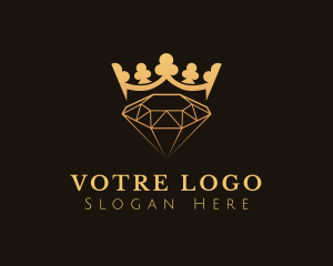 Luxe - Golden Crystal Crown logo design
