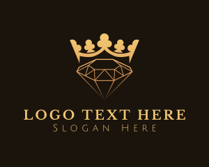 Crown - Golden Crystal Crown logo design