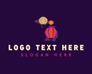 Map - Michigan Hot Air Balloon logo design