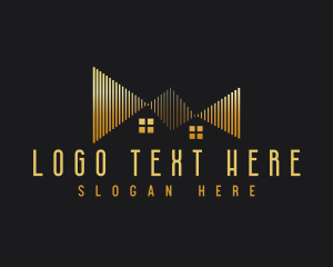 Roofing - Gold Real Estate Home logo design