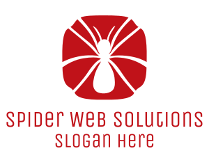 Arachnid - Red Spider Silhouette logo design