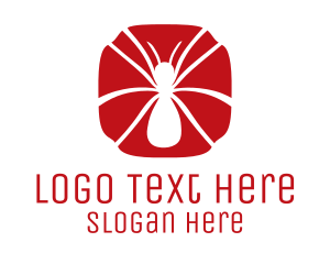 Ant - Red Spider Silhouette logo design