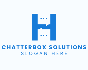 Talking - Messaging Letter H logo design
