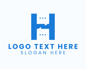 Talk - Messaging Letter H logo design