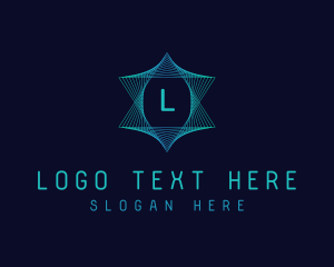 Digital Tech Lines Star logo design