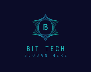 Digital Tech Lines Star logo design