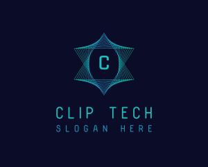 Digital Tech Lines Star logo design