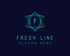 Digital Tech Lines Star logo design